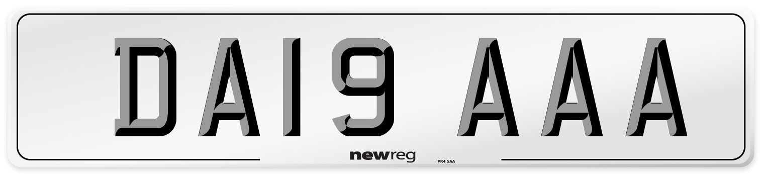 DA19 AAA Number Plate from New Reg